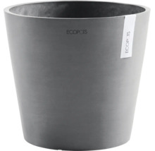 Rund ECOPOTS blomkruka av återvunnen plast i färgen antracit.