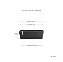 Ecopots Bruges 55 balkonglåda med vattenreservoar, plast, bredd 55,3 centimeter, höjd 17,5 centimeter, volym 12 liter.