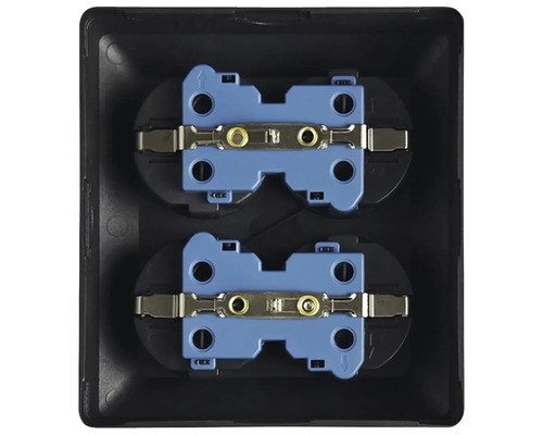 Dubbeluttag i svart hölje