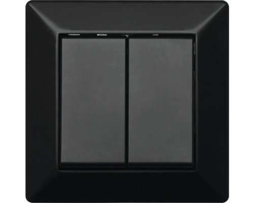 Dubbel strömbrytare med ram för väggmontering