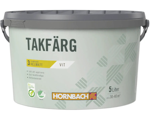 Hink med vit takfärg, 5 liter, från Hornbach