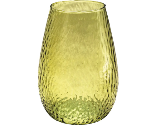 Glasvas Vitrum Ø12x25cm grön Dekorativ glasvas med strukturerad yta