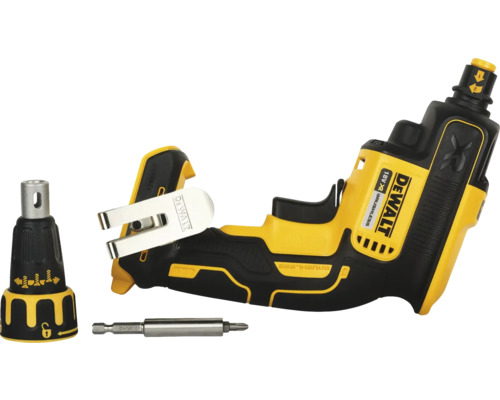 DeWalt gipsskruvdragare med magasinmunstycke och skruvbits