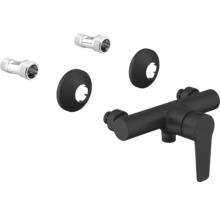 Duschblandare i svart med S-anslutningar och rosetter