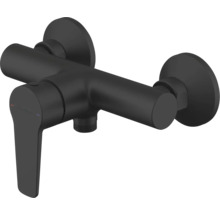 Svart blandare med ett handtag för väggmontering