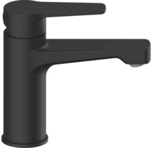 Svart tvättställsblandare med ettgreppsblandare