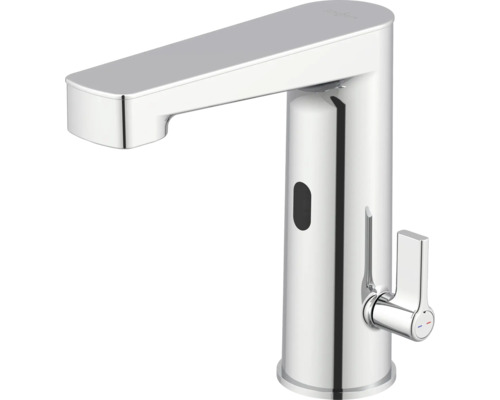 Beröringsfri tvättställsblandare med temperaturregleringsspak för badrummet