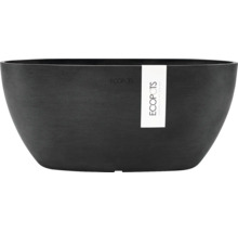 Oval Ecopots kruka av återvunnen plast med mörk stenlook.