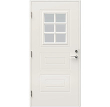 Vit ytterdörr med glasinsats