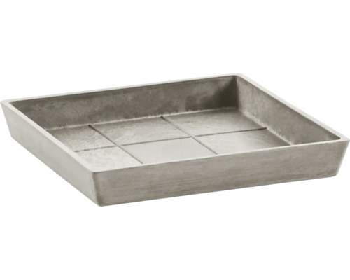 Rektangulärt fat för planteringskärl med betonglook och strukturerad yta.