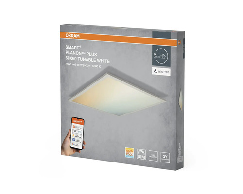 Förpackning för en Osram Smart+ Planon Plus 60x60 ställbar vit taklampa