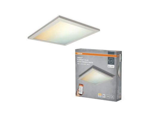 Osram Smart Planon Plus 30x30 tunable white taklampa och produktförpackning