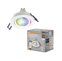 Osram Smart Spots justerbara med GU10-lampa och RGB-färgåtergivning samt produktförpackning