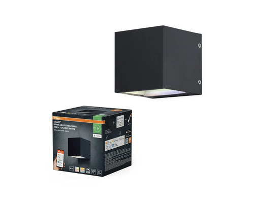 Osram Smart+ vägglampa med justerbar ljusstråle och förpackning.