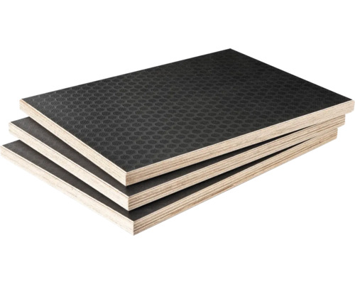 Stapel med filmbelagda plywoodskivor för användning inom byggindustrin