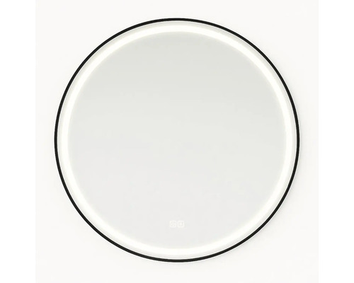 Rund spegel med belysning runt om