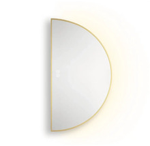 Halvcirkelformad spegel med belysning