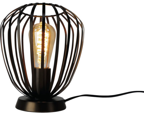 Bordslampa med metallram och glödlampa