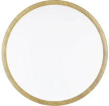 Rund LED-taklampa med träram