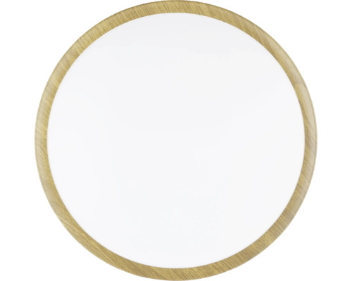 Rund LED-taklampa med träram