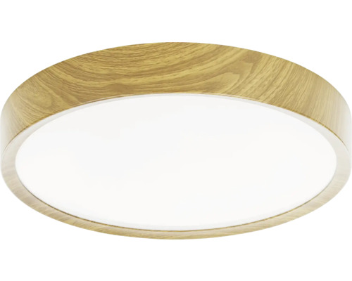 Rund taklampa med träram