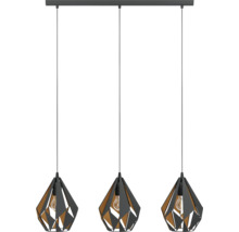 Taklampa med tre lampor och geometriska skärmar