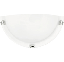 Halvrund vägglampa med kromfäste