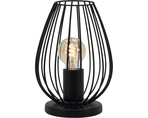 Dekorativ bordslampa med lampskärm i burkonstruktion och en ljuskälla