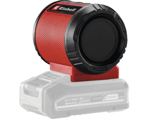 Einhell batteridriven byggplatsradio på ett Power X-Change-batteri