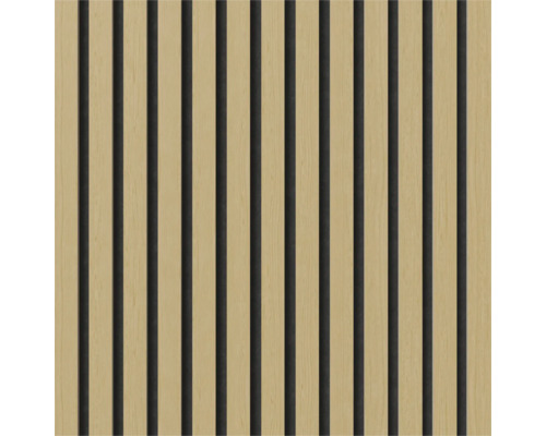 Akustikpaneler med träribbor och mörk filt