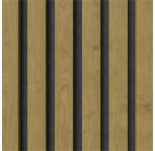 Träpaneler med smala mellanrum för väggdekoration