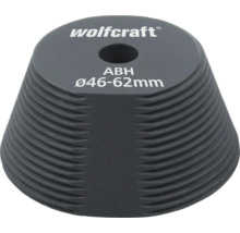 Wolfcraft logotyp, borrstyrningshjälp för hålsåg, diameter 46 till 62 millimeter