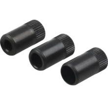 Tre räfflade metallhylsor