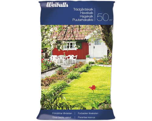 Förpackning trädgårdskalk från Weibulls för 50 kvadratmeter
