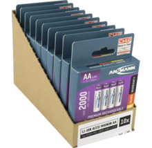 Tio Ansmann AA litiumjonbatterier Mignon med 1,5 volt och 1800 mAh i försäljningsförpackning