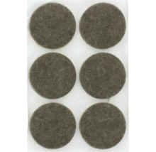 Sex runda filtdynor för att skydda golv och möbler.