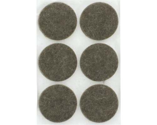 Sex runda filtdynor för att skydda golv och möbler.