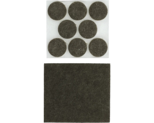 Självhäftande möbeltassar av filt, i rund och fyrkantig form