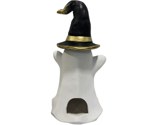 Dekorativ spökfigur med häxhatt för Halloween