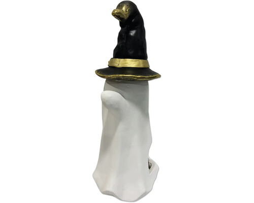 Dekorativ spökfigur med häxhatt för Halloween