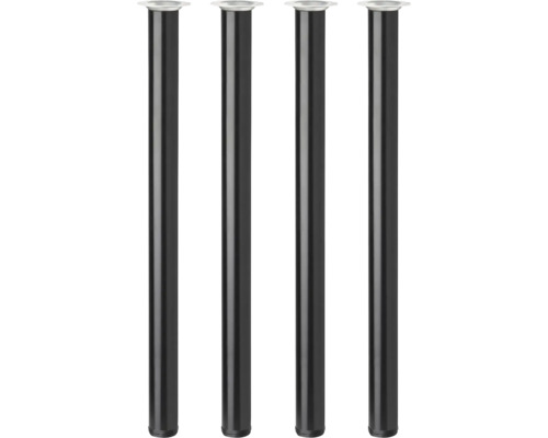 Fyra bordsben av metall