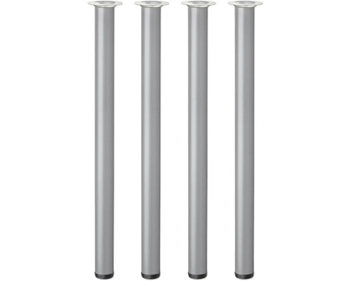 Fyra silverfärgade bordsben