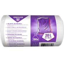 Avfallspåsar rulle med 100 stycken, 20 liter volym och måtten 45 x 55 cm