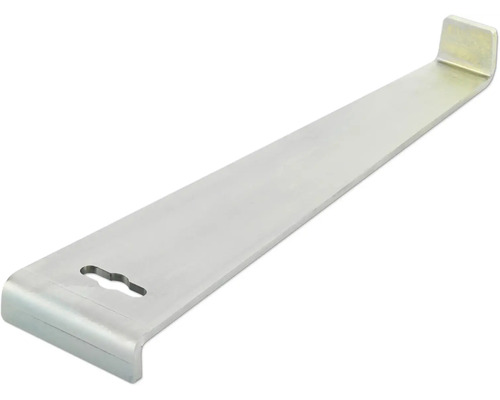 Slagjärn av metall för läggning av laminatgolv och parkettgolv.