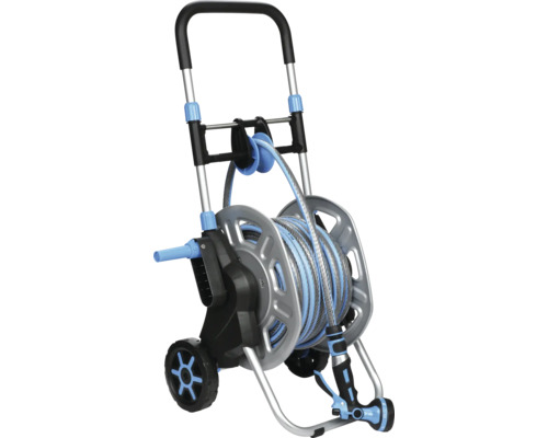 Trädgårdsslangvagn med slang och sprutpistol