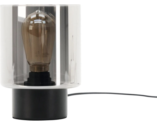 Bordslampa med glödlampa och transparent lampskärm