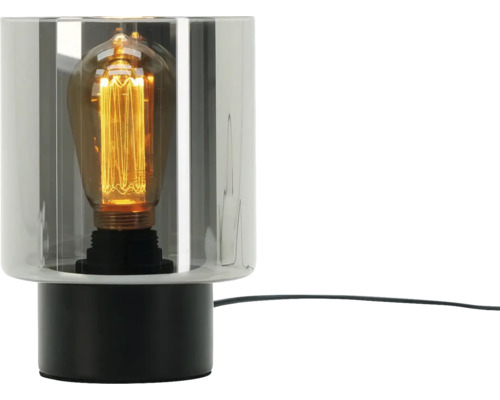 Bordslampa med glaskropp och Edison-glödlampa