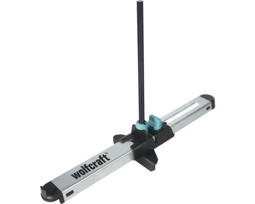 Wolfcraft parallellanslag och markeringshjälp av aluminium och plast med penna.