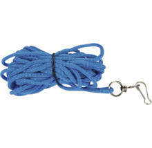 Blått polypropylenrep med karbinhake