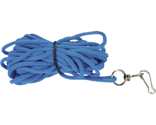 Kattkoppel BEEZTES 5m nylon blå Blått polypropylenrep med karbinhake